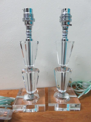 £16.99 • Buy Matching Glass Bedside Table Lamps