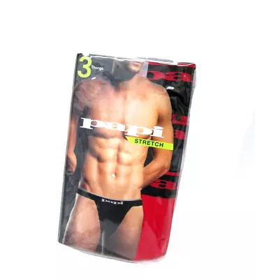 Brand New 3 Pack Men's Papi Sexy Soft Touch Thong Thongs Underwear Large 36-38 • $12.95