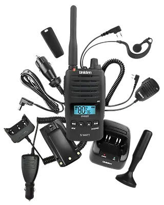 Uniden Uh850s-dlx Deluxe Pack Uhf Cb 5 Watt Radio Waterproof Handheld Full Kit • $578.88