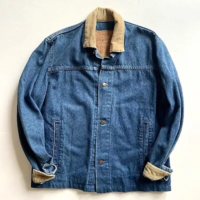 Vintage Levis Chore Jacket Corduroy Collar Mens XL 44 Big Tag White Tab Denim • $58.50