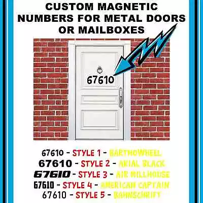 Up To 5 Numbers Custom Magnetic For Front Doors Mailboxes Garage Doors Custom • $33.29