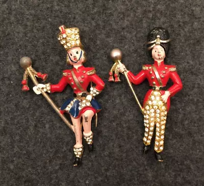 Vintage Marching Band Major And Majorette Dress Clips Figures • $6.99