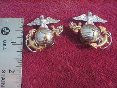 1 Pr. Vietnam War Era  Us Marine Corp. U.s.m.c. Officer's Collar Insignia (ega) • $35.95