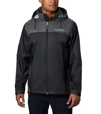 Columbia Mens Glennaker Lake Rain Jacket - Black / Grill RM2015-010 • $50