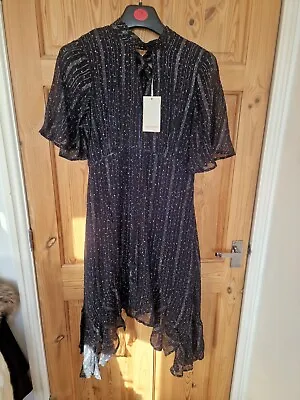 Womens BNWT Monsoon Black Rainbow Glitter Formal Party Dress Size 10 Summer... • £45