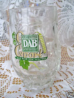 DAB DORTMUNDER ACTIEN BRAUEREI BEER  Clear Glass 12.oz STEIN  Brawerei Germany   • $9.99