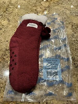 Snuggie Fleece Slipper Socks Unisex Burgundy #31954 Brand New With Tags NWT OS • $9.56