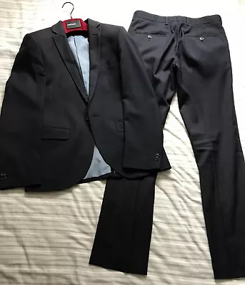 Ventuno 21 Mens Navy Blue Slim Fit Full Suit Moss Bros London 36S W30 Trousers • £40