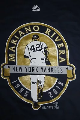 Majestic MARIANO RIVERA No. 42 NEW YORK YANKEES 1995-2013 (LG) T-Shirt • $40