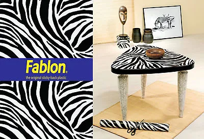 Zebra Print Fablon Sticky Back Plastic Vinyl Durable Self Adhesive Arts Crafts • £8.95