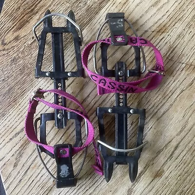 Vintage Crampons Cassin Italy Pink Webbing Ice Climbing • $33.50