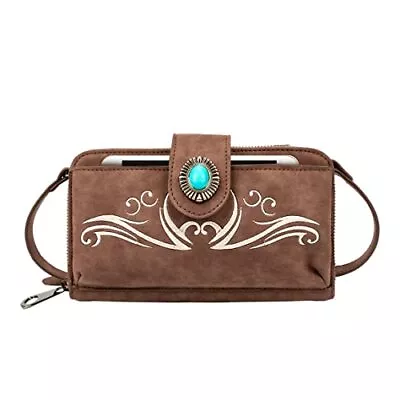 Women's Crossbody Handbag Small Vintage Ladies Wallet Western Red-brown • $40.49