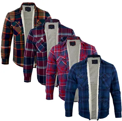 Mens Tokyo Laundry Sherpa Lined Flannel  Lumberjack Check Shirt Button Up S-XL • £23.99