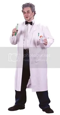 Mens Adult Mad Crazy Scientist Dr. Doctor White Lab Coat Costume • $19.95