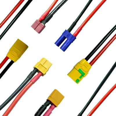 Amass XT60 Deans XT90H XT90 EC5 EC3 Connector With 10-14awg Soft Silicone Wire • £3.99