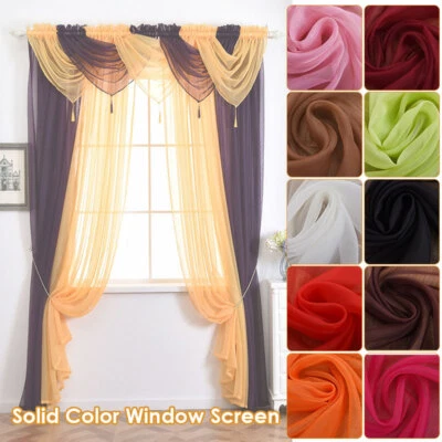 £6.70 • Buy  Made Plain Tassel Voile 45*45cm Swag Net Curtain Pelmet Valance Drapes Decor