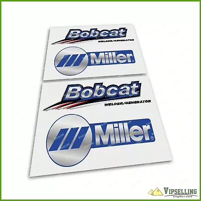 Miller Welder Generator BOBCAT Silver Blue Laminated Decals Stickers Set • $24.70