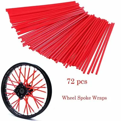 72pcs Red Wheel Spoke Skin Cover Wrap Kit FOR  Motorcycle Motocross Dirt Bike AU • $12.55