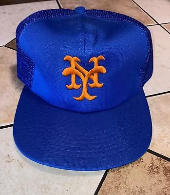 Vintage New York Mets UII Blue Mesh Snapback Trucker Hat NY MLB Baseball • $17.95