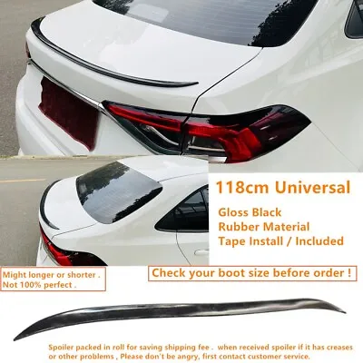 118cm Universal Gloss Rear Boot Spoiler Wing Rubber Fits Sedan Coupe Convertible • $31.83