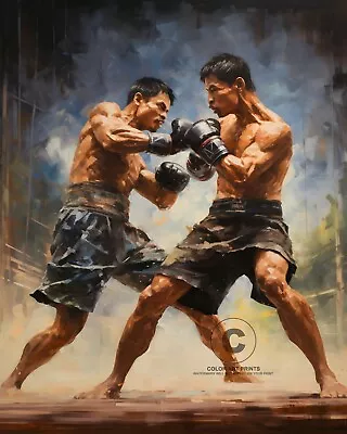 Muay Thai Martial Arts Boxing Match Combat Sports Thailand Giclée  Art Print • £7.78