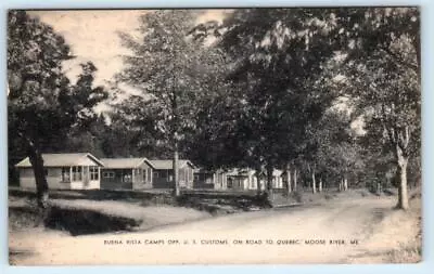 MOOSE RIVER Maine ME ~ Road To Quebec BUENA VISTA CAMP Roadside Motel  Postcard • $6.78