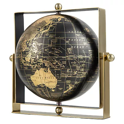 Geographic 10 Inch 720° Swivel World Globe W/Clear Printing Square Frame Desktop • $69.99