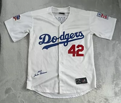 Dodgers Baseball Jersey #42 Jackie Robinson 50TH Cooperstown Size Large • £59.99