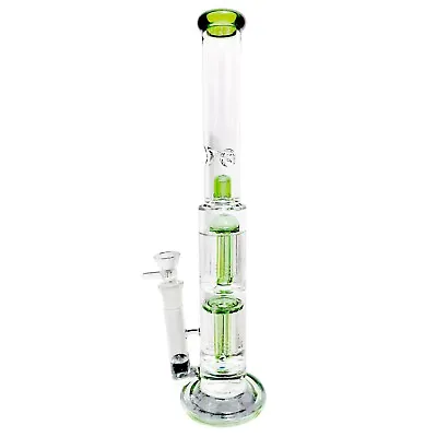 $43.99 • Buy 16inch Green Big Heavy Glass Bong Ice Catcher Water Smoking Pipes Bubbler Hookah