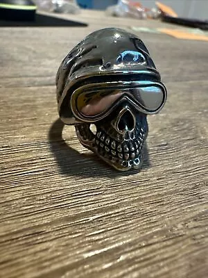 Wildthings Stainless Steel Goggle Skull Ring Size  14 Biker Motorcycle • $19.99