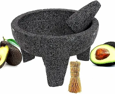 Molcajete 10” Mortar & Pestle With Free Root Brush Salsera Salsa Guacamole... • $79.99