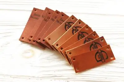 $26.99 • Buy Personalized Leather Labels For Handmade Items, Custom Clothing Tags (set Of 20)