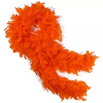 THARAHT Orange Chandelle Turkey Feather Boa 2 Yards 60g For DIY Craft Home Da... • $21.06