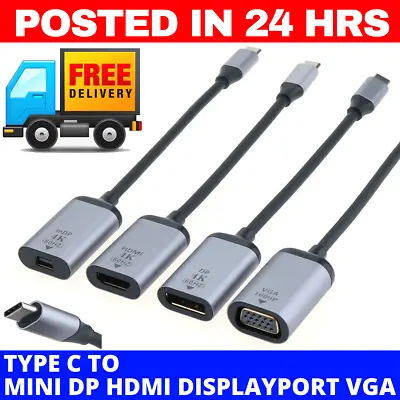 $13.95 • Buy Type C To Display Port Video Adapter Cable 4K 60Hz Usb C To HDMI MiniDP VGA