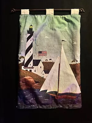 Warren Kimble Toland House Flag Lighthouse Sailboat Flag With Iron Rod 26 X 17 • $20