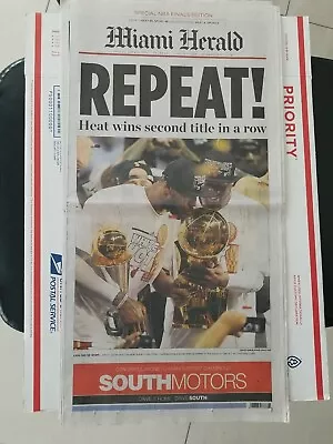 Miami Heat Original Repeat Article News Paper/complete  Friday June 21 2013 • $19.97