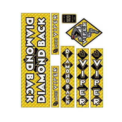 Diamond Back - 1983 MINI Viper - Gold PRISM Decal Set - Old School Bmx • $66