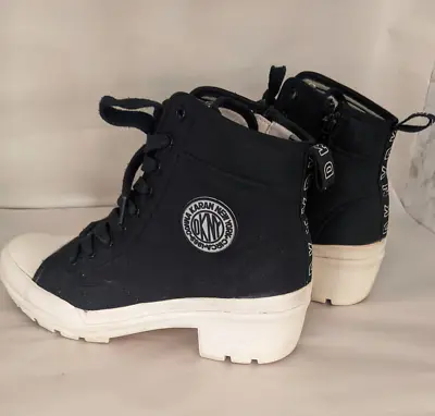 DNKY Ankle Pandie Lug Booties Black & White Size 10 M • $85