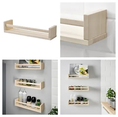 Wooden Spice Rack IKEA BEKVAM  Aspen Book Shelf Picture Shelf Kitchen NEW • £10.49