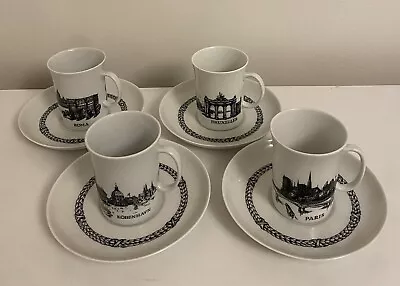 Maastricht Mosa Holland Demitasse/Espresso City Cups And Saucers Set Of 4 EUC! • $90