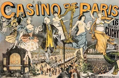 Casino De Paris Vintage Theatre Ad Poster 12x18 • $7.95