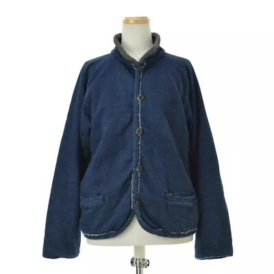 Used R By 45Rpm Indigo Sweatshirt Batting Boa Stand Collar Jacket Cacda • $174.99