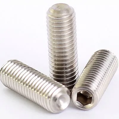 M1.6 M2 M2.5 M3 A2 Stainless Grub Screws Cup Point Hex Socket Set Screw Din 916 • £3.06