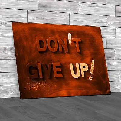 Dont Give Up Letters Saying Orange Canvas Print Large Picture Wall Art • £14.95