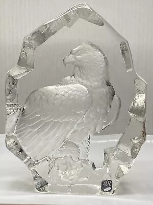 Mats Jonasson Lead Crystal Bald Eagle Sculpture Sweden • $28.93