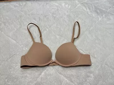 Victoria's Secret Women Bra 34A Nude Push Up Underwire Convertible Padded Plunge • $18