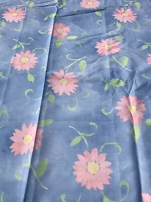 Tablecloth Rectangle 59 X 103 Vintage Blue Spring Summer Flowers Colorful Floral • $17.99