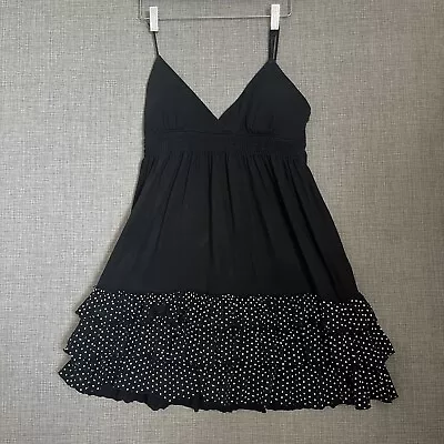 University Of PINK Victoria’s Secret Dress Pajama Medium Black Ruffles VINTAGE • $18.88