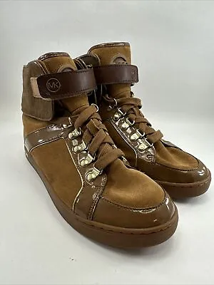 Michael Kors Women's Greenwich Suede Leather High Top Sneakers Brown Size 9M • $39