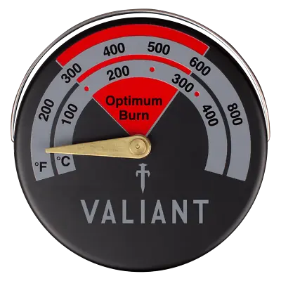Valiant Magnetic Log Burner Stove Thermometer - Red / Black - FIR138 • $12.62